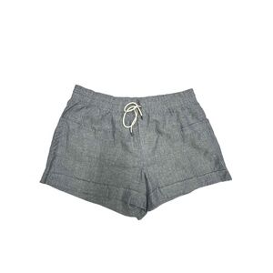 Athleta Cabo Linen 4" Short Gray Womens Drawstring Waist Pockets Size 26‎